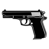 negro silueta de un pistola vector icono