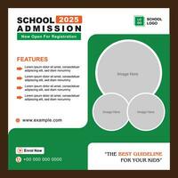 School Admission Social Media Post Template vector