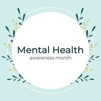 Mental Health Awareness Month. Vector illustration background. Banner