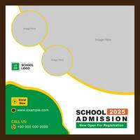 Social Media Post Template for School Admission vector