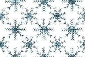 Seamless pattern of figured snowflakes in trendy blue. Design for Christmas or New Year backdrop vector