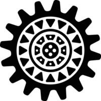 Gear setting symbol icon vector image. Illustration of the industrial wheel mechine mechanism design image