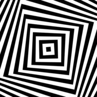 Black and white optical illusion. Abstract wavy stripes pattern vector