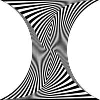 Black and white optical illusion. Abstract wavy stripes pattern vector