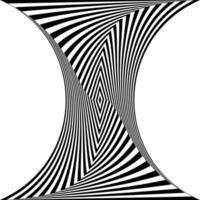 Black and white optical illusion. Abstract wavy stripes pattern vector