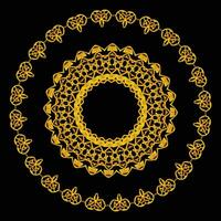 Elegant vintage vector ornament in classic style. Abstract traditional round golden pattern with oriental elements. Classic vintage pattern