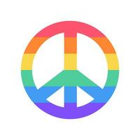 LGBT peace sign isolated on white background. LGBTQ. Symbol of the LGBT pride community. LGBT pride or Rainbow in various shapes design. LGBT flag or Rainbow flag. Vector illustration.