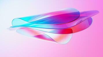 Abstract gradient glass background video, 3d rendering. video
