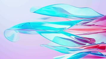 Abstract gradient glass background video, 3d rendering. video