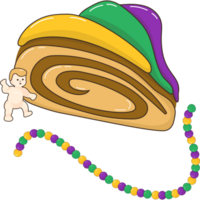 King cake slice with baby toy png