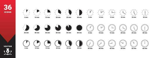 Cook time timers. Set of timer icons. Stopwatch icons. Vector scalable graphics