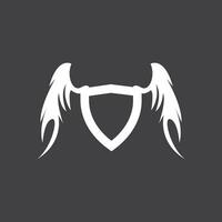 Wings Shield icon and symbol template vector