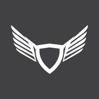 Wings Shield icon and symbol template vector