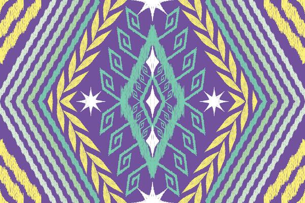 Ikat ethnic aztec embroidery style.Figure Geometric oriental traditional art pattern.Design for ikat background,wallpaper,fashion,clothing,wrapping,fabric,element,sarong,graphic,vector illustration.