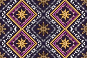 Ikat ethnic aztec embroidery style.Figure Geometric oriental traditional art pattern.Design for ikat background,wallpaper,fashion,clothing,wrapping,fabric,element,sarong,graphic,vector illustration. vector