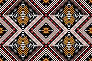 Ikat ethnic aztec embroidery style.Figure Geometric oriental traditional art pattern.Design for ikat background,wallpaper,fashion,clothing,wrapping,fabric,element,sarong,graphic,vector illustration. vector