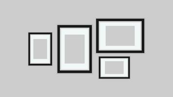 frame mockup set on white background vector illustration