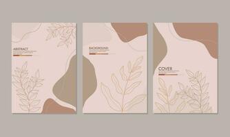 Set of abstract hand drawn templates, universal cover template for social media posts, book, catalog, stories, mobile apps, banners design, web or internet ads vector