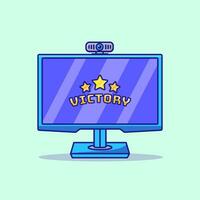 PC Monitor gaming with webcam, gaming monitor illustration vector