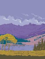 Stella lago en genial cuenca nacional parque blanco pino condado Nevada wpa póster Arte vector