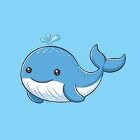 cute whale cartoon character vector