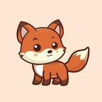 cute fox cub cartoon character vector