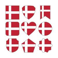 Modern Abstract Shapes of Denmark Flag Vector Design Template