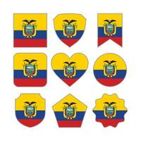 Modern Abstract Shapes of Ecuador Flag Vector Design Template