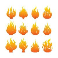 Abstract Vector Fire or Flame Icon Design Template