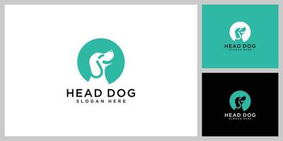 negative space head dog vector