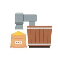 Rice sack cartoon vector. Wheat symbol. Paddy vector. vector