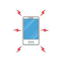 Broken smartphone cartoon vector. Broken smartphone on white background. vector