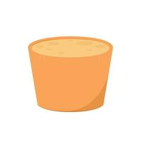 Pudding custard with caramel glaze. flat illustration in cartoon style isolation on a white background. vector