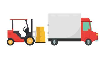 Delivery vehicles. box cartoon vector. free space for text. vector