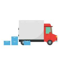 Delivery vehicles. box cartoon vector. free space for text. vector