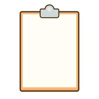 Clipboard with blank white paper for writing isolated on white background. vector illustration. free space for text.