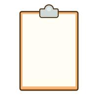 Clipboard with blank white paper for writing isolated on white background. vector illustration. free space for text.