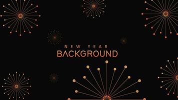 Happy New Year Premium background wave line isolated black background. Modern futuristic graphic design element. minimalist symmetric. vector