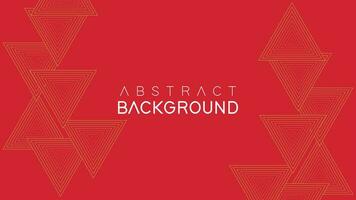 Abstract Premium background golden triangle isolated red background. Modern futuristic graphic design element. minimalist line vector