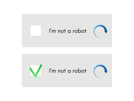 Template for entering captcha I'm not a robot vector