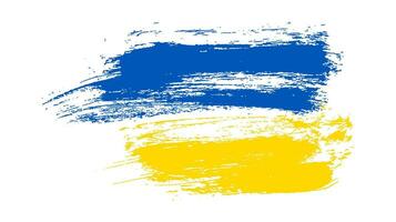 Ukrainian national flag in grunge style vector