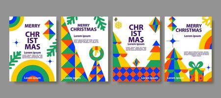Set of Merry Christmas and Happy New Year 2024 vector