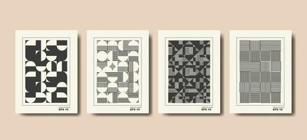 Brutalism covers design. Minimal geometric shapes compositions. Applicable for brochures, posters, covers and banners. vector