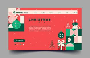 Christmas Preview Mock Up website with Flat Color Concept vector