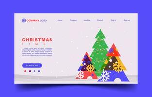 Christmas Preview Mock Up website with Flat Color Concept vector