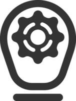 Gear setting symbol icon vector image. Illustration of the industrial wheel mechine mechanism design image