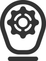 Gear setting symbol icon vector image. Illustration of the industrial wheel mechine mechanism design image