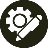 Gear setting symbol icon vector image. Illustration of the industrial wheel mechine mechanism design image