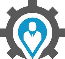 Gear setting symbol icon vector image. Illustration of the industrial wheel mechine mechanism design image