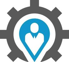 Gear setting symbol icon vector image. Illustration of the industrial wheel mechine mechanism design image